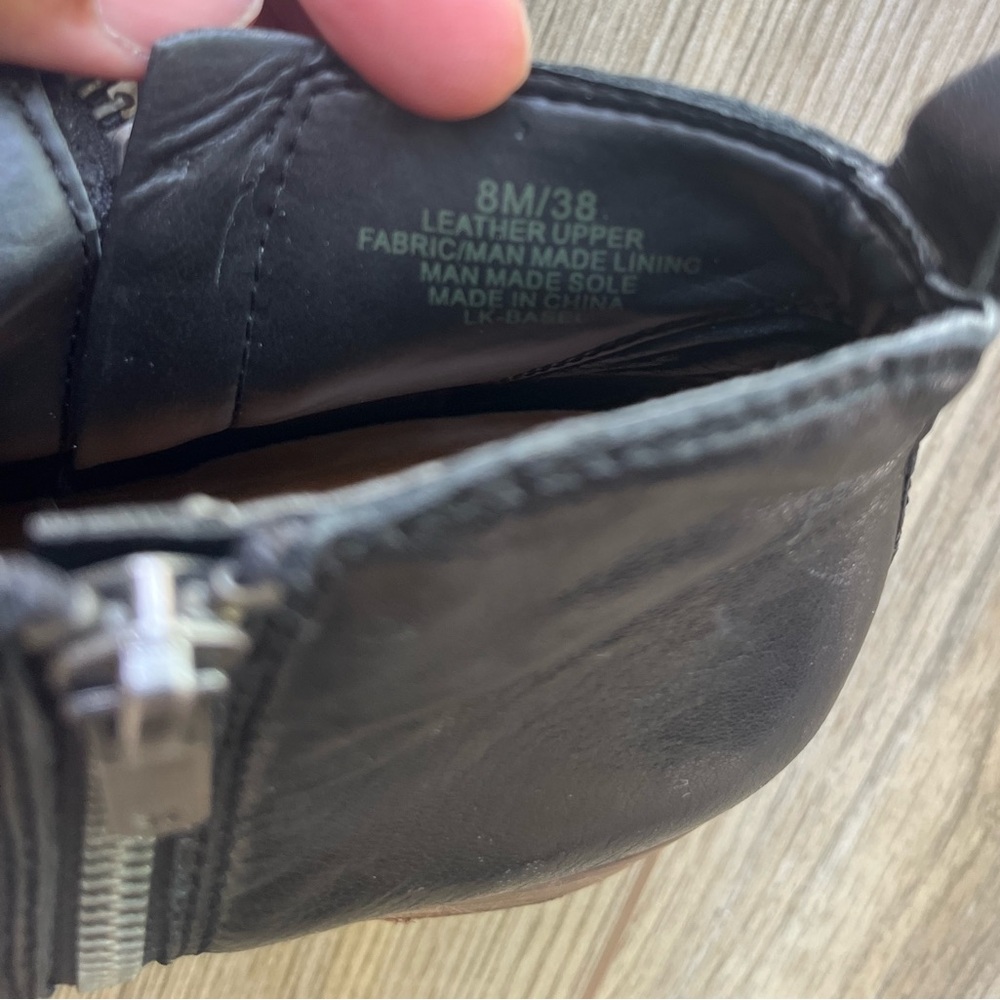 Lucky Brand Black Leather Zip Ankle Boots - Picture 7 of 7